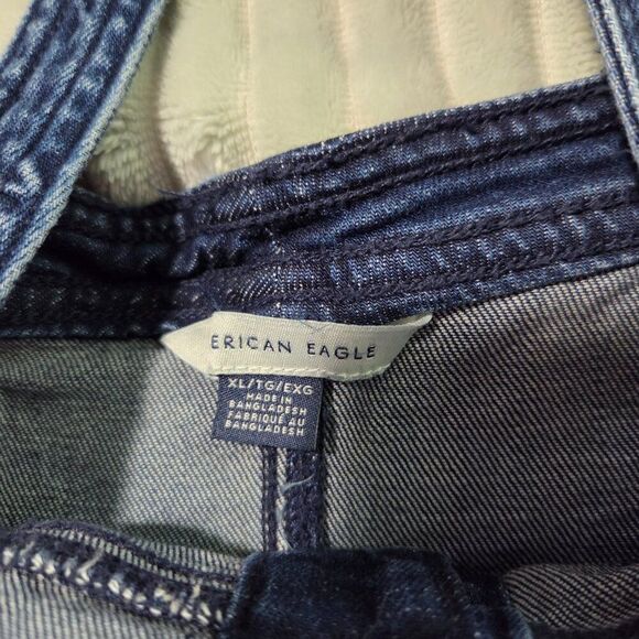 EUC AMERICAN EAGLE X BACK DENIM BUTTONED TANK TOP SIZE XL - Picture 11 of 13